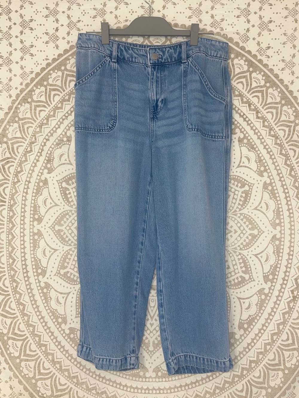 TALBOTS LADIES BLUE SUMMERWEIGHT STRAIGHT LEG ANKLE JEAN WITH POCKETS, SIZE 10P